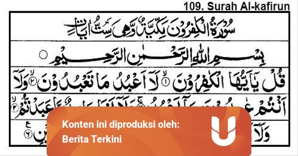 Isi Surat Al Kafirun, Surat Pendek dalam Alquran yang Wajib Dihafalkan